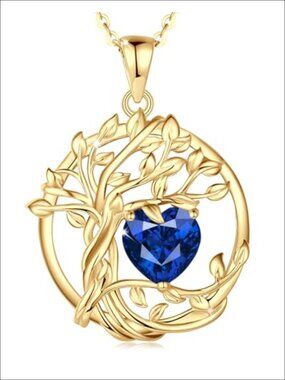 Tree of Life Pendant Necklace Sterling Silver Gold Plated Women